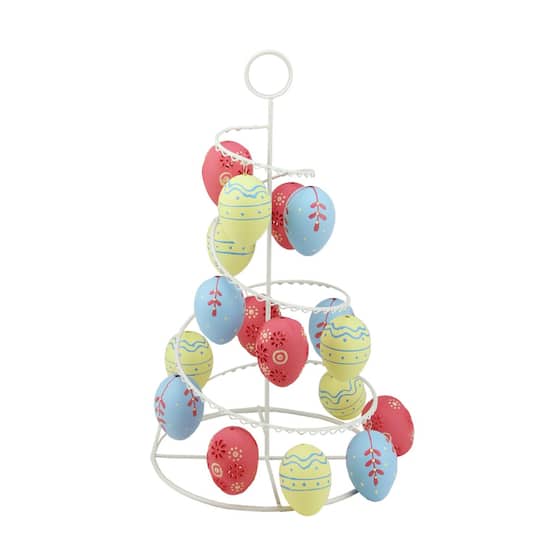 Pastel Yellow, Blue and Pink Floral Cut-Out Easter Egg Tree By Northlight in Pink/Blue/Yellow | Michaels®
